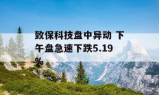 致保科技盘中异动 下午盘急速下跌5.19%